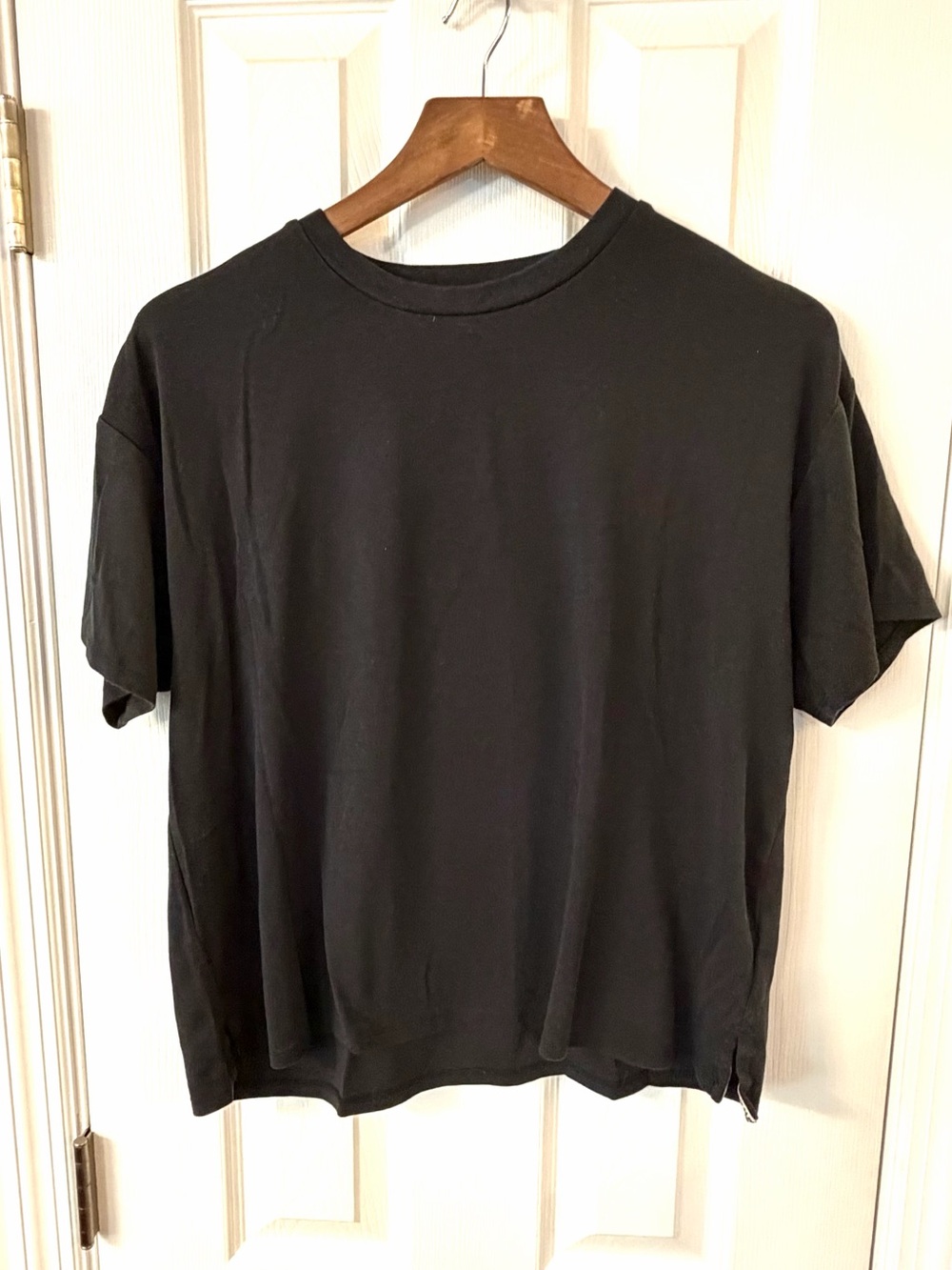 Madewell MWL Black Stretch Cotton Modal Crewneck T-Shirt Size M